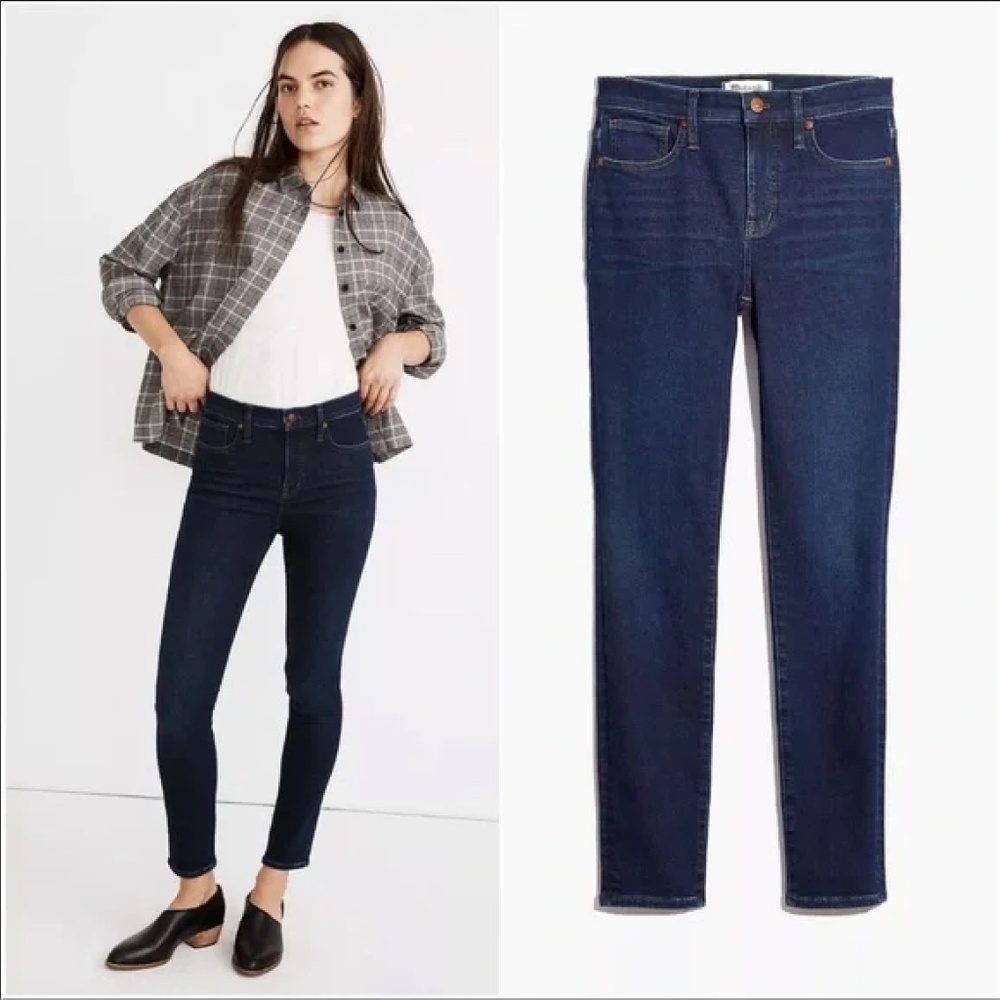 MADEWELL $135 Womens Stretch Dark Wash 9" Mid-Rise Skinny Jeans MA938 QQ17